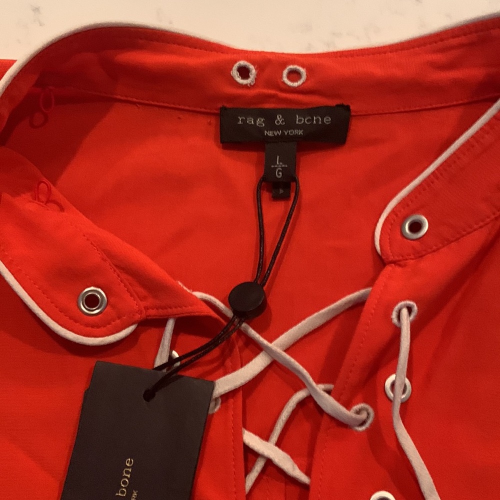 rag & bone fire red dirdre hooded dress L - Picture 8 of 10